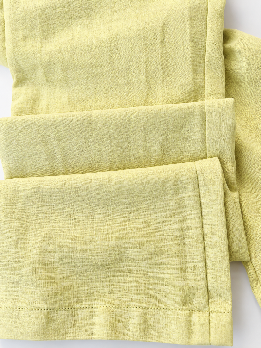PURE LINEN HALF BELT ELASTIC TROUSER