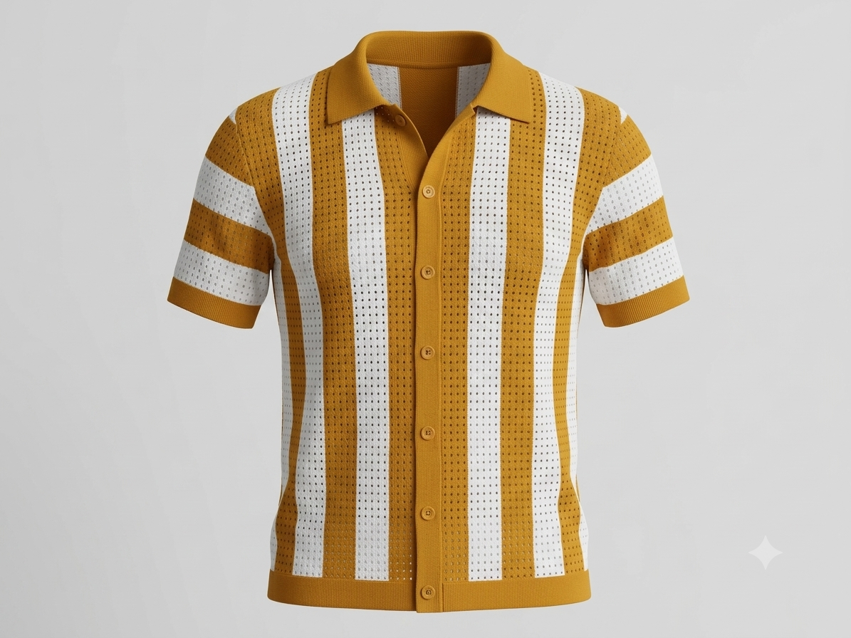 PURE COTTON MUSTARD KNIT SHIRT