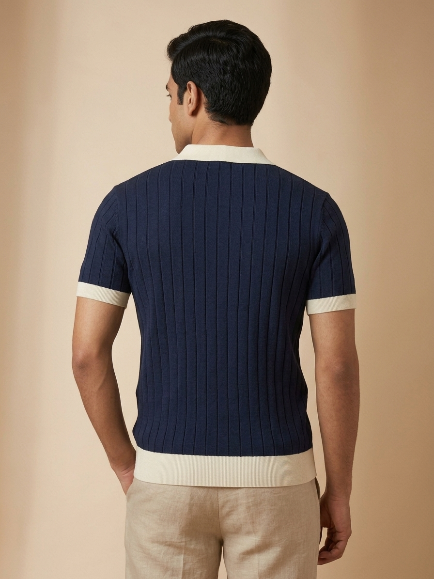 KNIT TENNIS POLO V NECK
